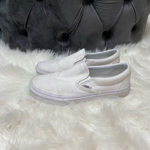 White slip on vans